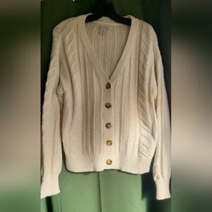 cupcakes & cashmere Ivory Cable Knit Cardigan